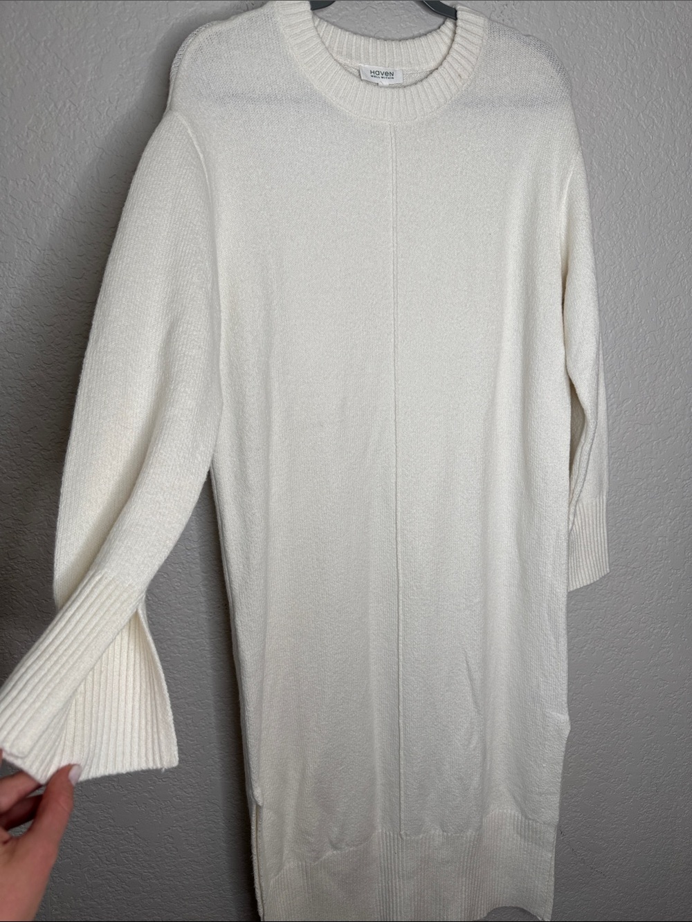Haven Well Within Ivory Knit Sweater Dress Size Small